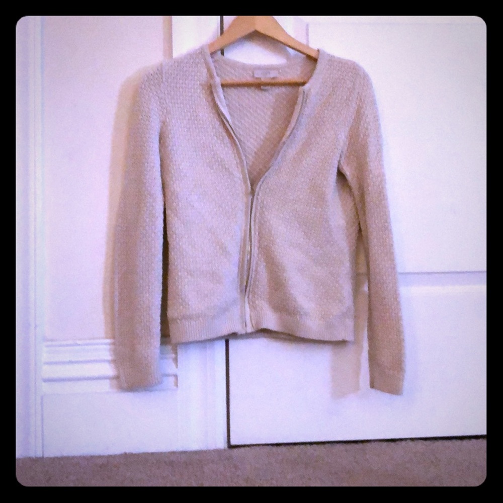 Loft knit zip-up sweater